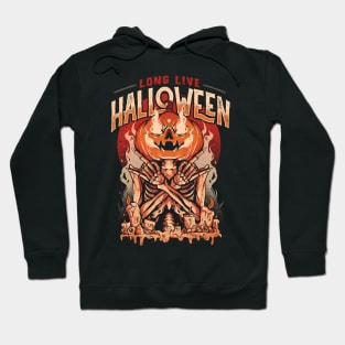 Long Live Halloween - Evil Pumpkin Skull Gift Hoodie